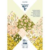 PAPIERS IMPRIMÉS, Bloc de 20 feuilles à motifs 160g/m2 au format A4 (21x29,7cm) + 1 idée créative - Printemps - Multicolore