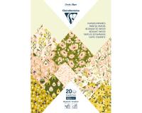 PAPIERS IMPRIMÉS, Bloc de 20 feuilles à motifs 160g/m2 au format A4 (21x29,7cm) + 1 idée créative - Printemps - Multicolore