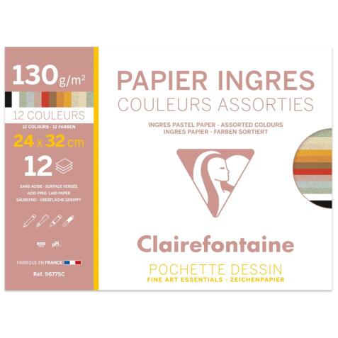 Ingres Pastel pochette 12F 24x32cm 130g - Assortiment pastel