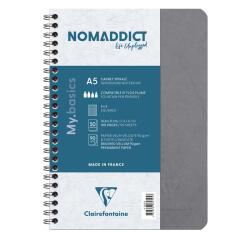 Cahier reliure intégrale Age Bag A5 100 pages petits carreaux - Gris