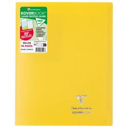 Cahier piqué Koverbook 24x32 cm 96 pages grands carreaux couverture polypropylène opaque 100% recyclé