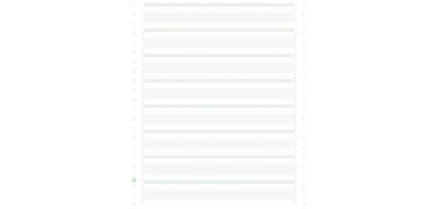"2000 feuilles de listing zoné vert 240x11"" 1pli Bandes Caroll Non Détachables 60g" - Vert