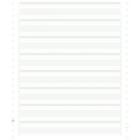 "2000 feuilles de listing zoné vert 240x11"" 1pli Bandes Caroll Non Détachables 60g" - Vert