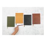 Carnet brochure cousue Flying Spirit A5 180 pages ligné couverture cuir lisse papier ivoire 90g - Noir