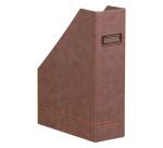 Rhodiarama Porte-revues, en similicuir,10x25x31 cm. - Chocolat