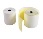 Bobine pour tickets de caisse 76x70 mm - 2 plis chimique autocopiant (blanc/jaune) 57g/m2. - Blanc