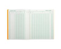 Piqûre 32x25 Journal de caisse ou banque 9 débit - 4 crédit 33 lignes 80 pages - Couleurs assorties