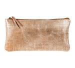 KLEO-PATHRA CUIR Trousse plate 22x11 cm Argent