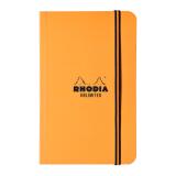 Rhodia Unlimited 9x14 cm 120 pages ligné avec cadre microperforé avec élastique paquet de 10 pièces - Orange