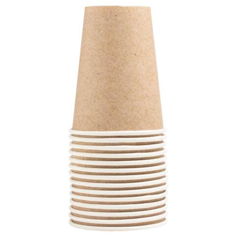 Vasos de cartón sin plástico - 20 cl - Ø 7 cm - Marrón kraft