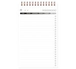 My.task.manager Age Bag bloc de bureau reliure intégrale en-tête 12x20 cm 250 pages détachables réglure DOT au verso - Tabac