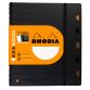 Exabook Rhodiactive rechargeable reliure intégrale A5+ 160 pages petits carreaux 5x5 avec cadre en-tête 80g - Noir