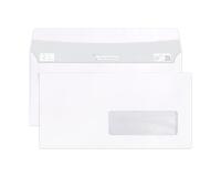 Boîte de 500 enveloppes DL 110x220mm fen 35x100mm vélin Blanc 80g auto-adhésive 10615