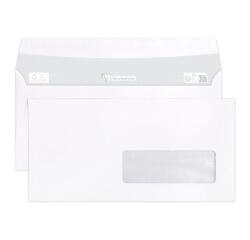 Boîte de 500 enveloppes DL 110x220mm fen 35x100mm vélin Blanc 80g auto-adhésive 10615
