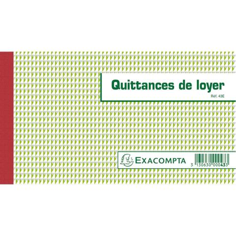 Manifold Quittances de loyer 12,5x21cm 50 feuillets tripli autocopiants