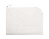 Rhodiarama pochette zippée en simili cuir - taille L (21x28 cm) - Blanc