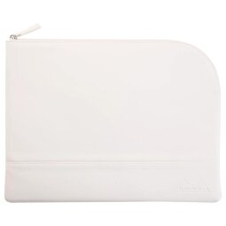 Rhodiarama pochette zippée en simili cuir - taille L (21x28 cm) - Blanc