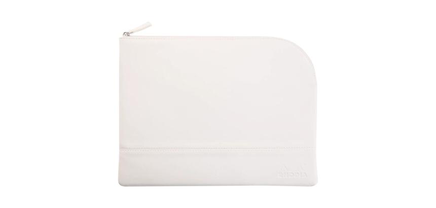 Rhodiarama pochette zippée en simili cuir - taille L (21x28 cm) - Blanc