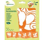Set de 6 pochoirs enfants, Licornes - Orange