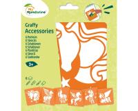 Set de 6 pochoirs enfants, Licornes - Orange