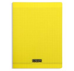 Cahier piqué 8000 POLYPRO 24x32 cm 96 pages grands carreaux 90 g - Jaune