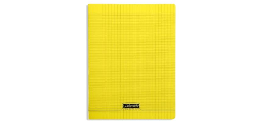 Cahier piqué 8000 POLYPRO 24x32 cm 96 pages grands carreaux 90 g - Jaune