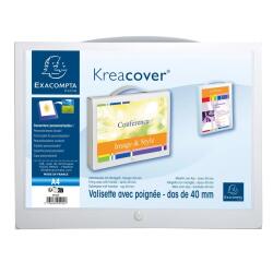 Valigetta portadocumenti con maniglia droso 40mm polipropilene Kreacover - 24x32cm - Bianco