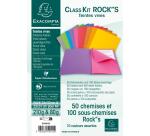 Pack 50 chemises + 100 sous chemises ROCK''S pour A4 - Couleurs assorties