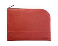 Rhodiarama pochette zippée en simili cuir - taille L (21x28 cm) - Nacarat