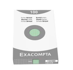 Confezione 100 cartoncini bristol a quadretti non perforati 148x210mm
