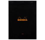 Bloc agrafé Rhodia N°18 21x29,7 cm 80 feuillets ligné avec marge 80g - Noir