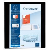 Classeur PP personnalisable Kreacover - 4 anneaux en D 40mm - A4 maxi - Noir