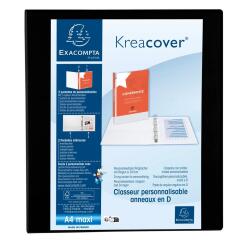 Classeur PP personnalisable Kreacover - 4 anneaux en D 40mm - A4 maxi