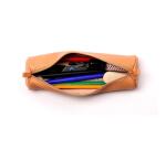 CUIR NATUREL Trousse ronde Ø5,5x22 cm. - Naturel