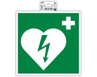 Non-slip adhesive PVC panel Defibrillator 20x20 cm - Green