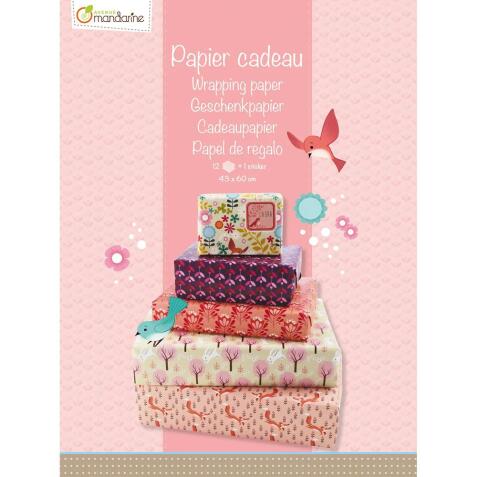 Cahier papier cadeau, Fille - Rose