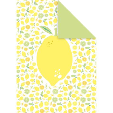 DECORATIV', Paquet de 25 feuilles 160g/m2 au format 21x29,7cm - Fraîcheur citron 3 - Multicolore