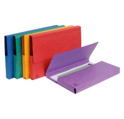 Paquet de 5 chemises poche carte lustrée 265g/m2 - 24,5x32,5cm - Couleurs assorties