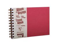 Album de voyage Age Bag reliure intégrale A5 paysage 80 pages ligné 120g + uni à grain 160g - Rouge