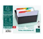 Intercalaires pour boite à fiches, imprimés de A à Z carte blanche 160g 25 compartiments- A6 - Blanc