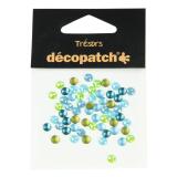 Sachet 60 cabochons 0,5cm - bleu/vert - Bleu