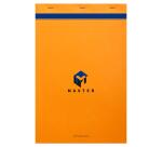 Bloc de bureau Master agrafé en-tête A4+ 100 feuilles petits carreaux 70 g - Orange