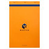 Bloc de bureau Master agrafé en-tête A4+ 100 feuilles petits carreaux 70 g - Orange