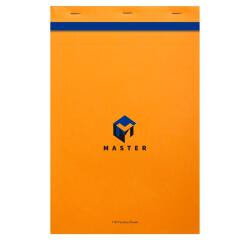Bloc de bureau Master agrafé en-tête A4+ 100 feuilles petits carreaux 70 g - Orange