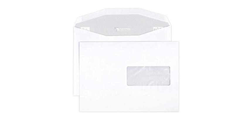 Boite de 500 Enveloppes Blanches C5-162x229mm - Gommées Mécanisables - 80g/m2 - Fenêtre 45x100 (position 62/20) - pour machine de mise sous pli automatique - Blanc