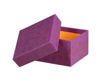 Rhodiarama set 5 boîtes gigognes simili cuir italien 44x34x16 cm - Violet