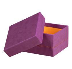 Rhodiarama set 5 boîtes gigognes simili cuir italien 44x34x16 cm - Violet