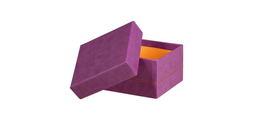 Rhodiarama set 5 boîtes gigognes simili cuir italien 44x34x16 cm - Violet
