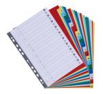 Intercalaires imprimés alphabétiques PP couleurs 12/100 AZ - A4 - Couleurs assorties