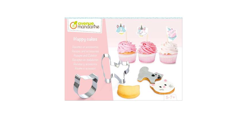 Boîte créative, Happy Cakes, Recettes et accessoires, Chats - Rose